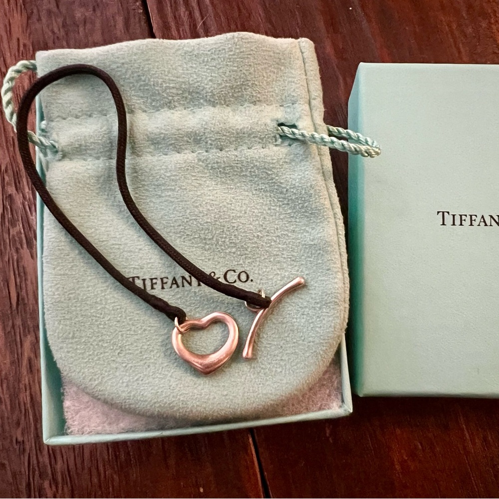 Tiffany & Co. Elsa Peretti Open Heart Silk Bracelet